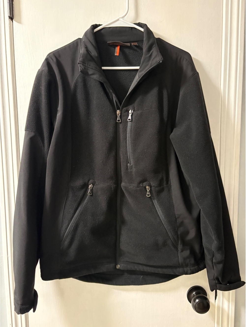 Hawke & Co Black Full-Zip Fleece Jacket, Size Large, Polyester Blend
